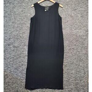 111 State Maxi Silk Slip Dress Women XS Black Silk Sleeveless VTG 90s Minimalist